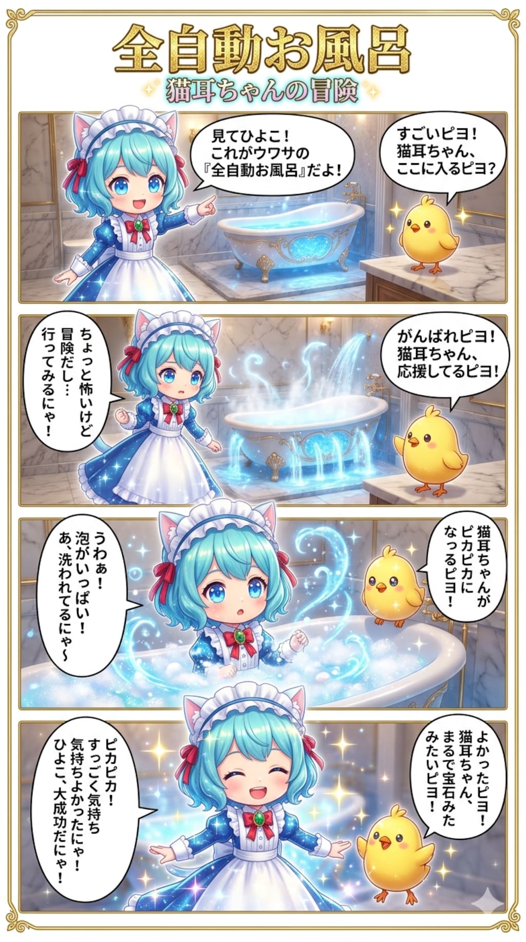 全自動お風呂　猫耳ちゃんの冒険