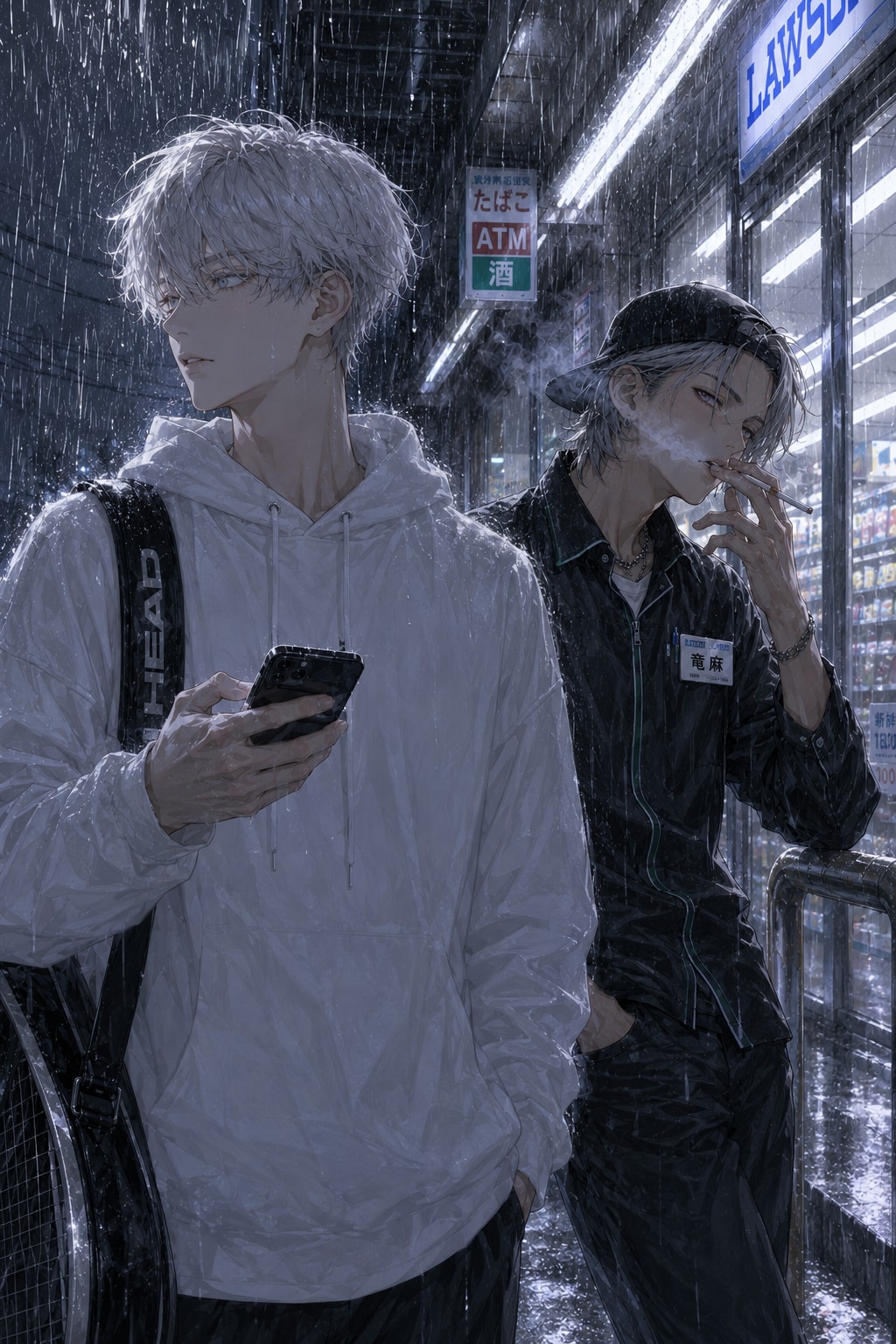 何も始まらない物語　ver.雨の日（竜麻×凪） | の人気AIイラスト・グラビア