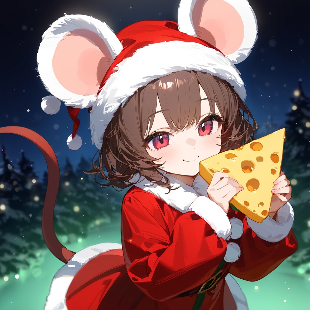 子ねずみ達にプレゼントのチーズを渡しに行くんですよ♡ | の人気AIイラスト・グラビア