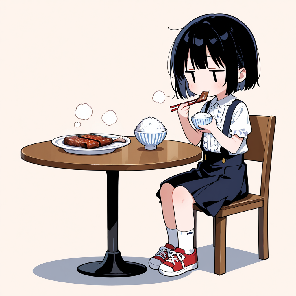 うなぎの蒲焼を食べる