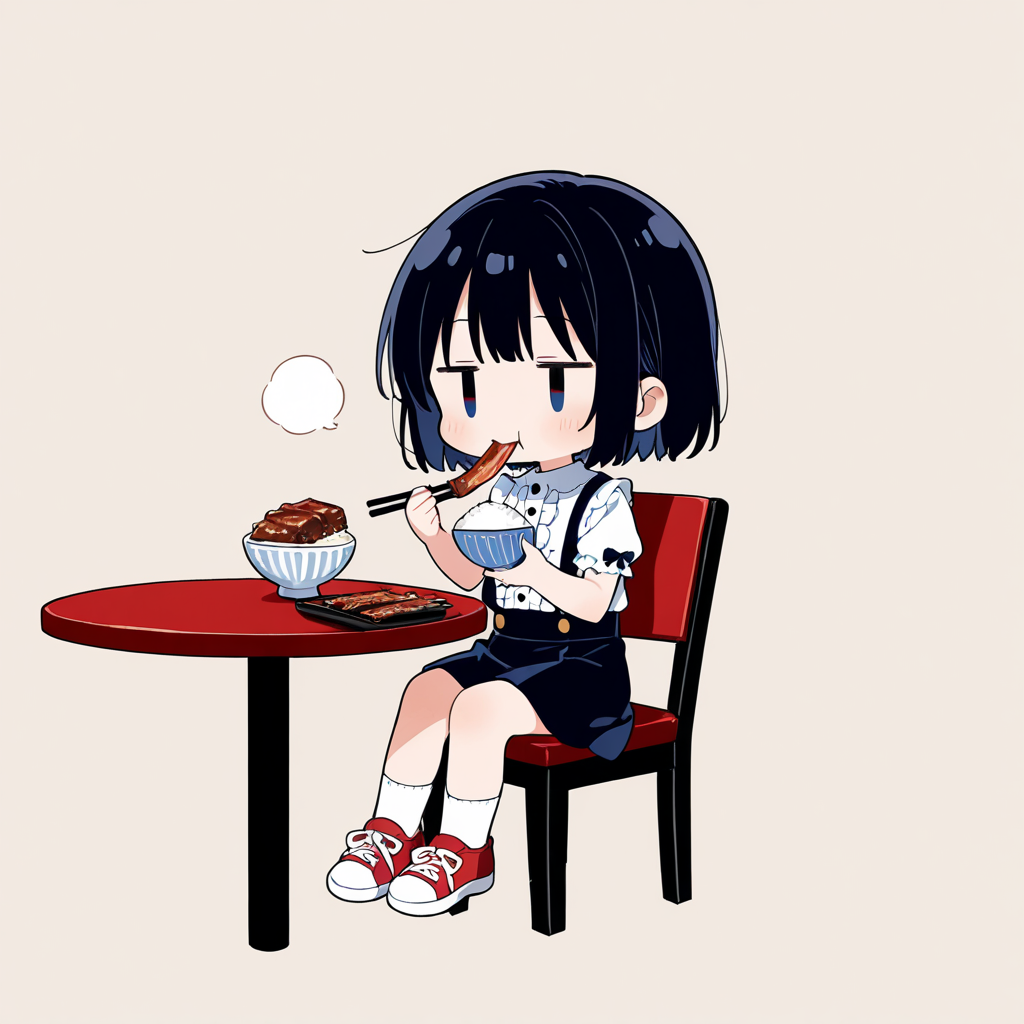 うなぎの蒲焼を食べる