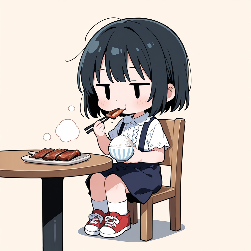 うなぎの蒲焼を食べる