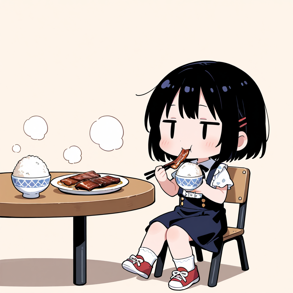 うなぎの蒲焼を食べる