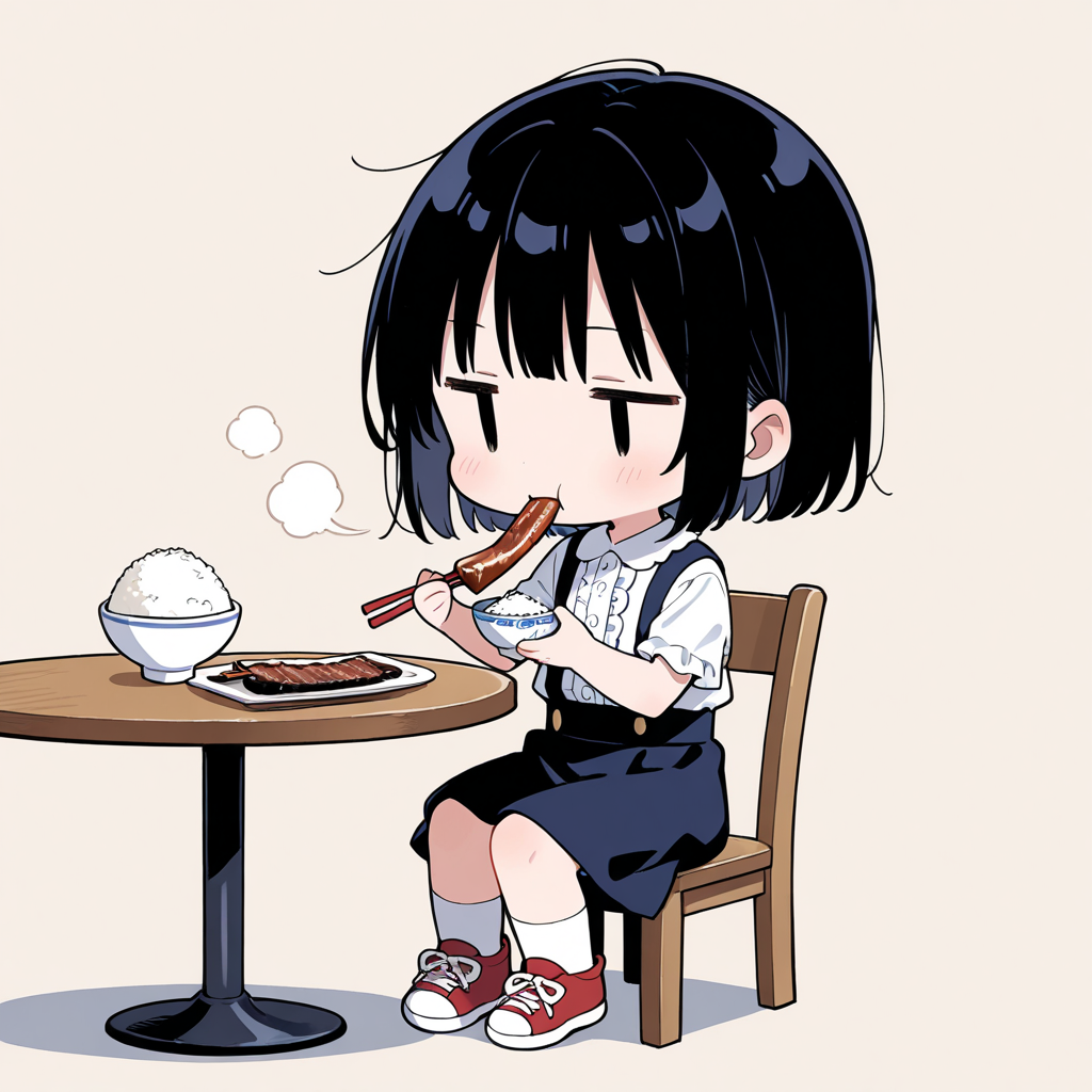 うなぎの蒲焼を食べる