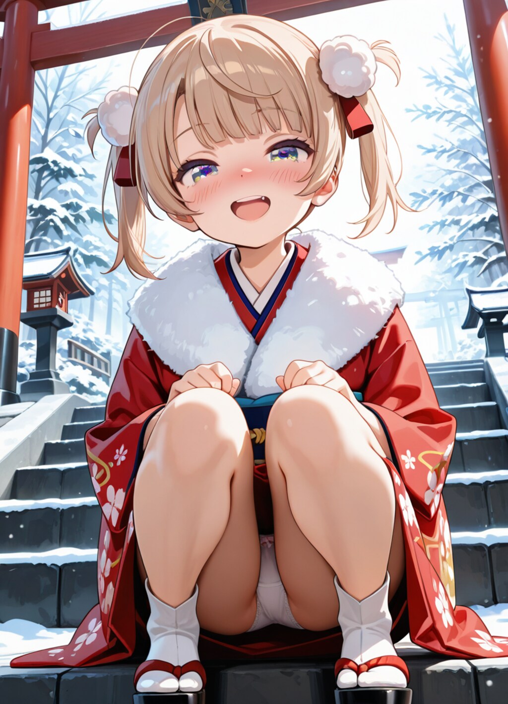初詣で誘惑してくる近所の女の子