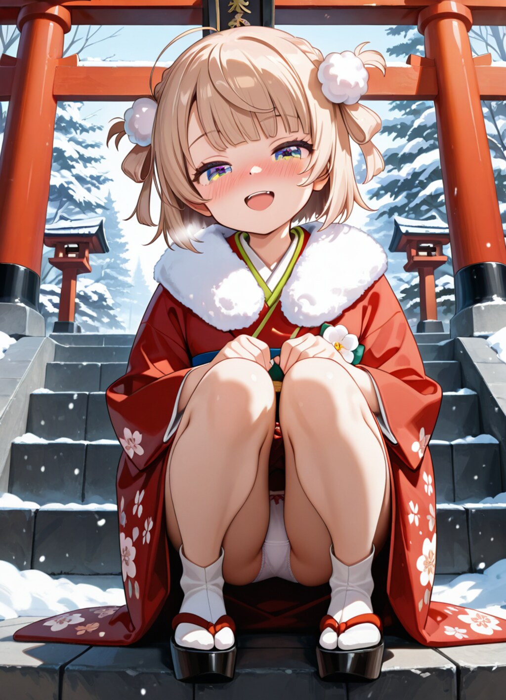 初詣で誘惑してくる近所の女の子