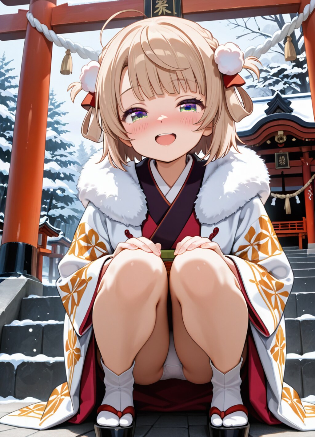 初詣で誘惑してくる近所の女の子