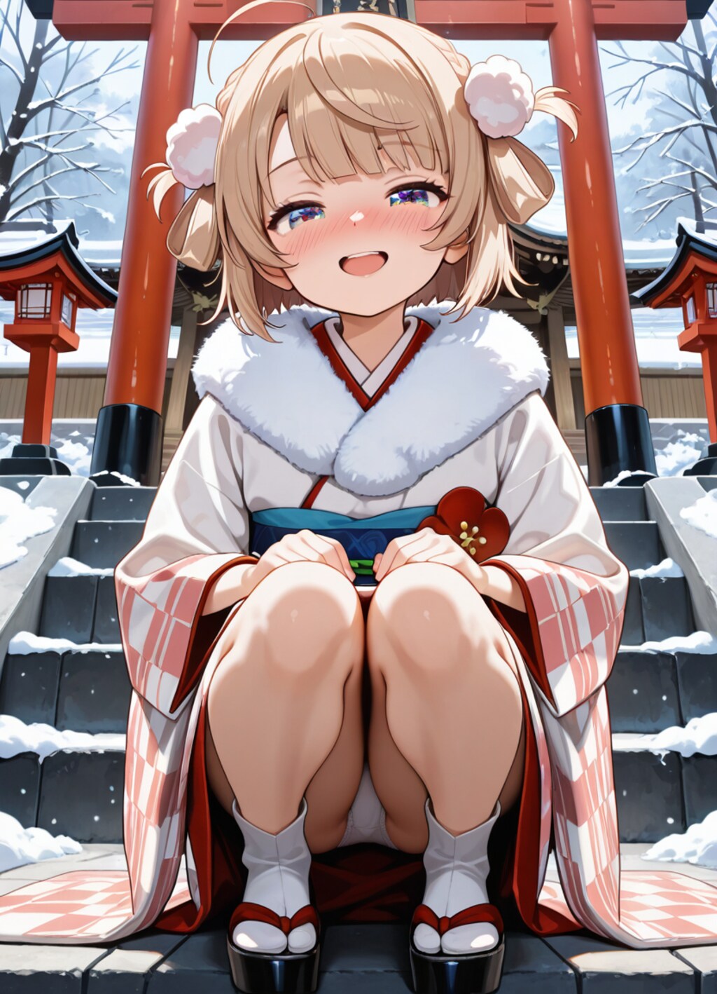 初詣で誘惑してくる近所の女の子