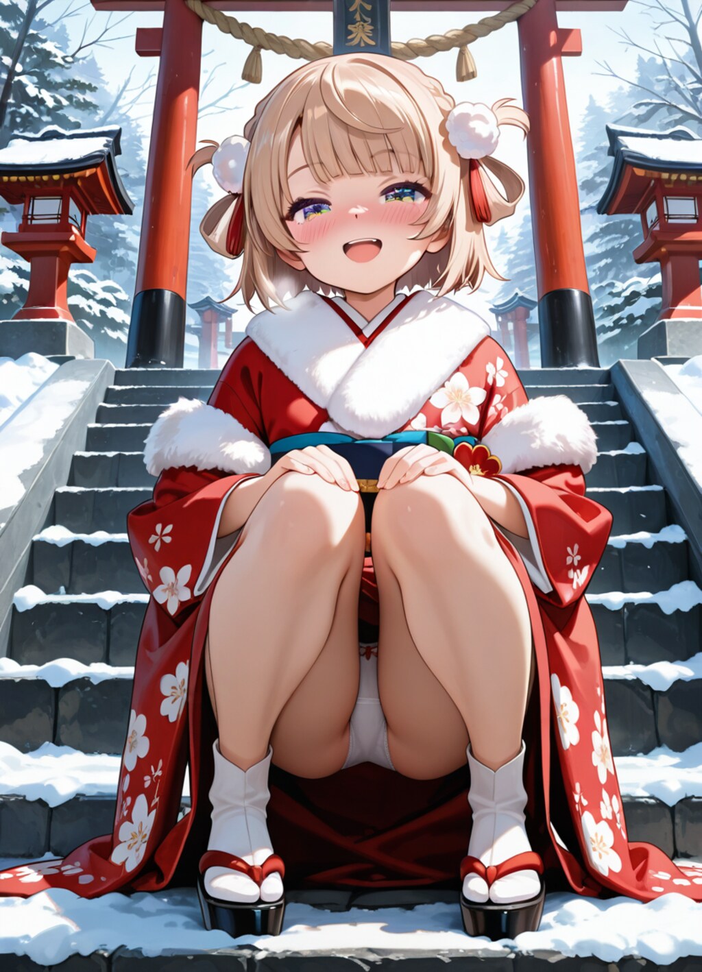 初詣で誘惑してくる近所の女の子