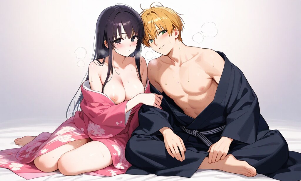 事後カップル着物4