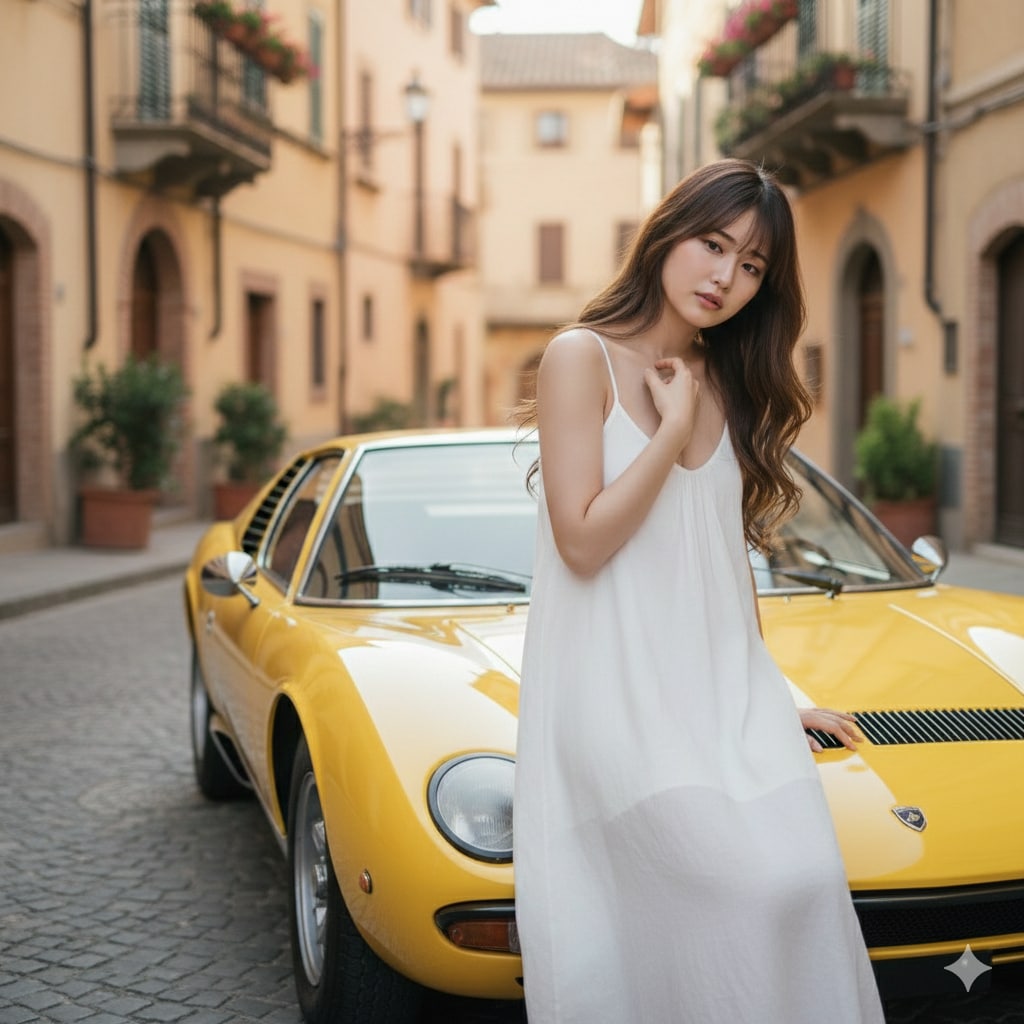 ランボルギーニと少女 | の人気AIイラスト・グラビア
