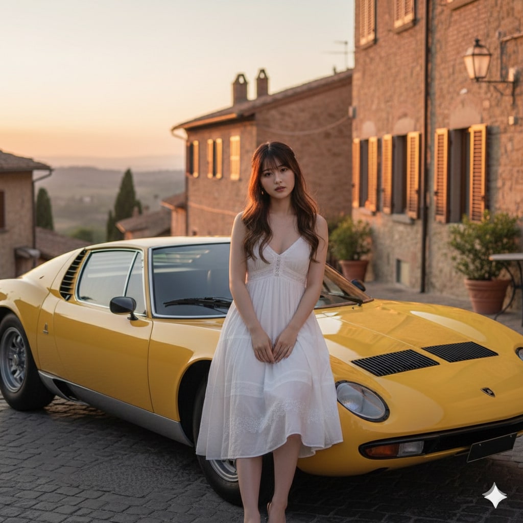 ランボルギーニと少女