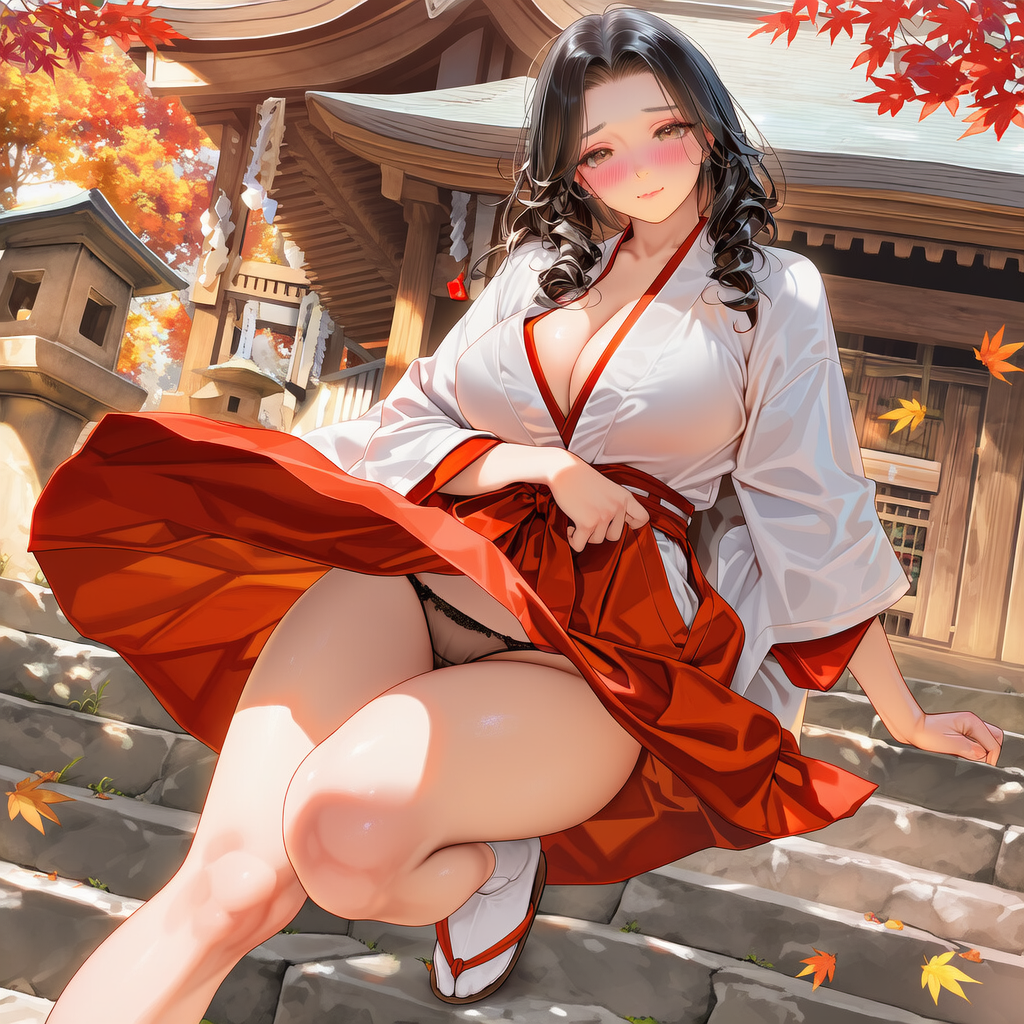 のぞみさん、巫女服2