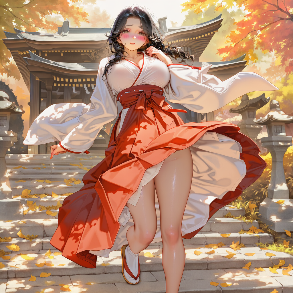 のぞみさん、巫女服2