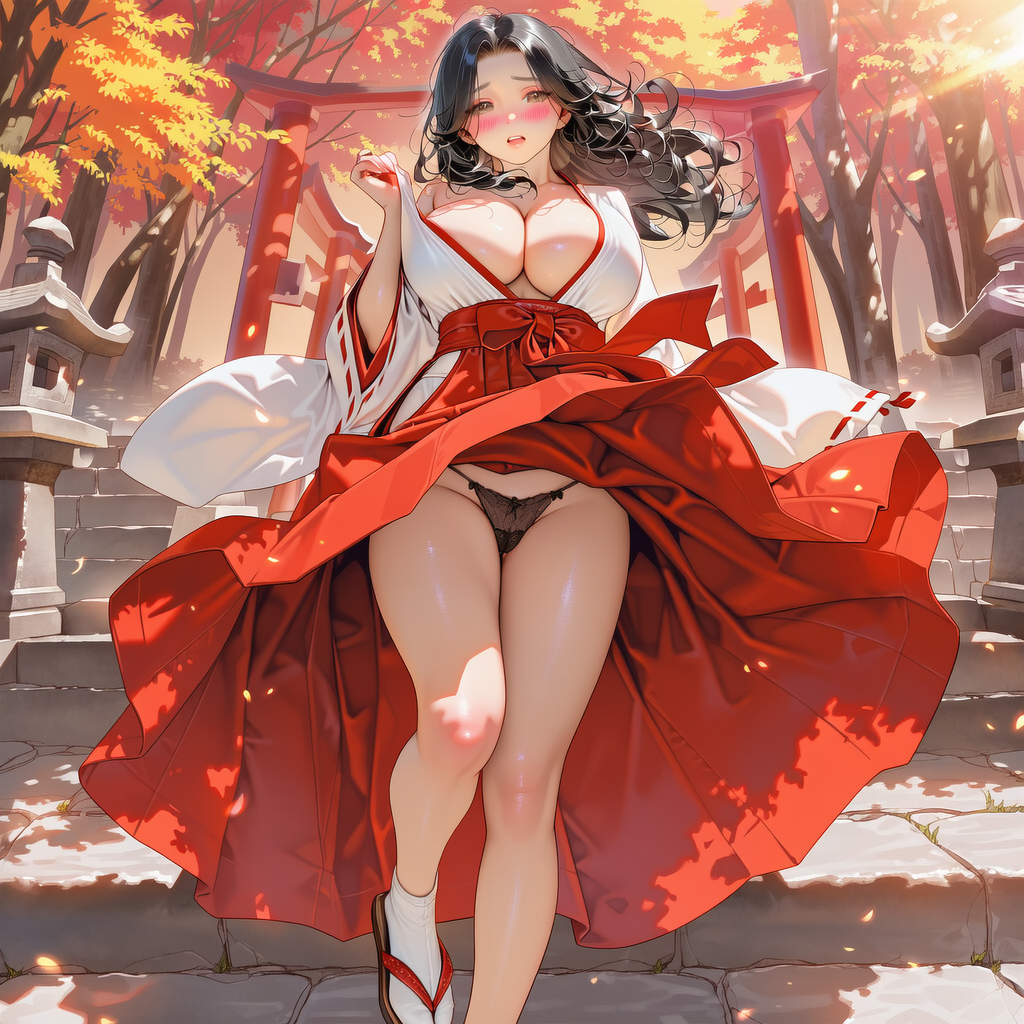 のぞみさん、巫女服2