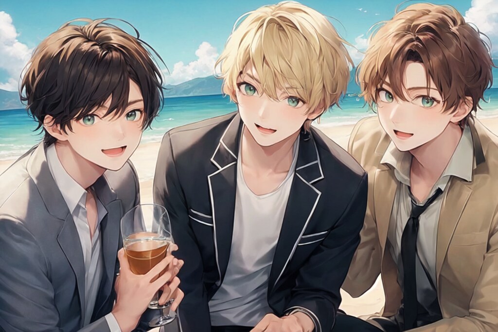 バカンスしてる男性アイドルグループ！！（13枚）
