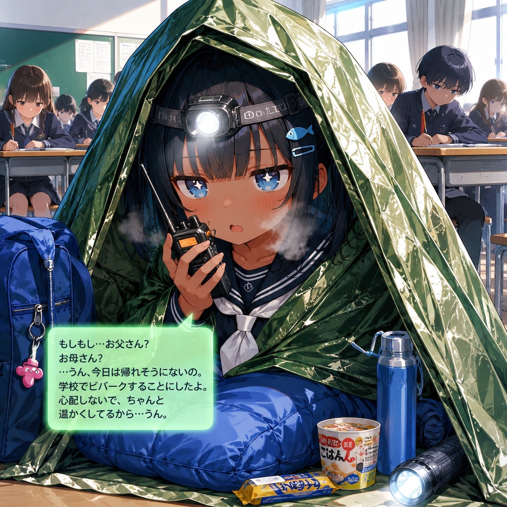 ビバークするこなつちゃん