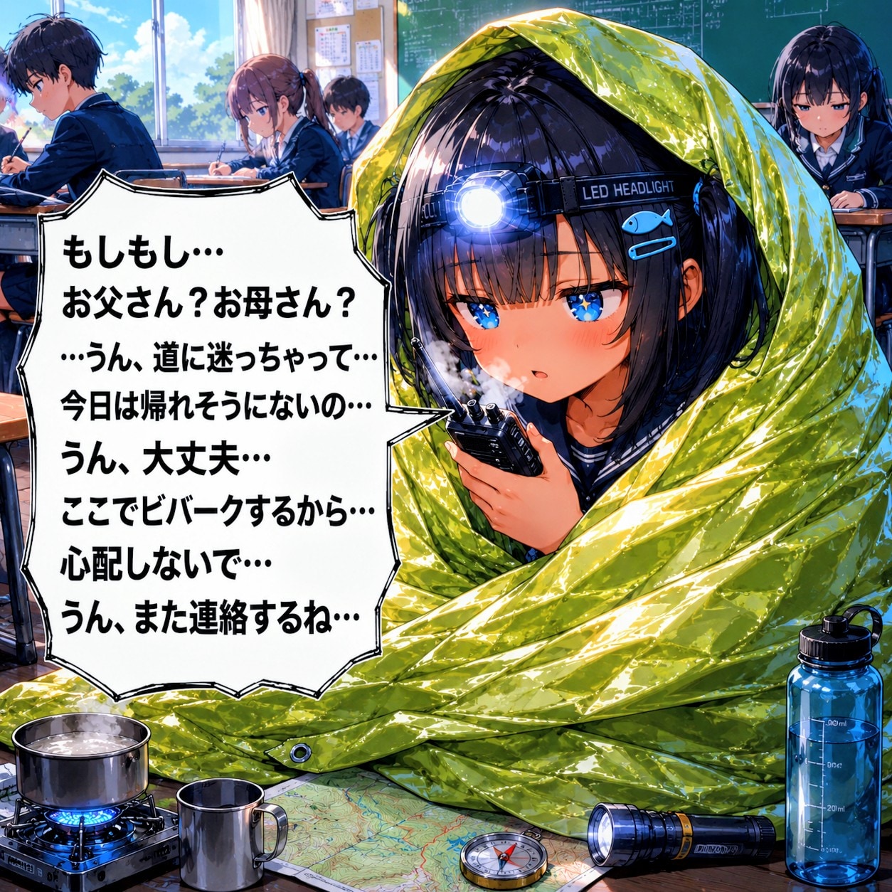 ビバークするこなつちゃん