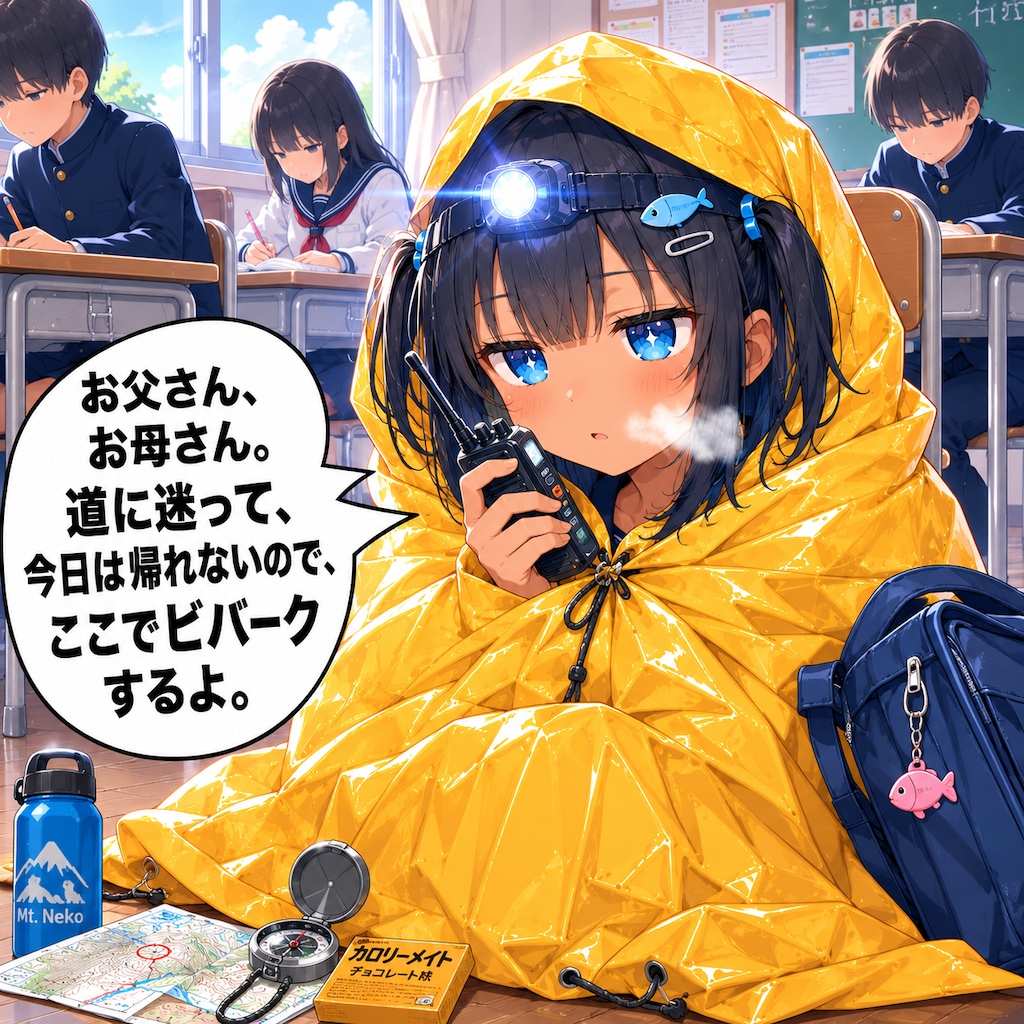 ビバークするこなつちゃん