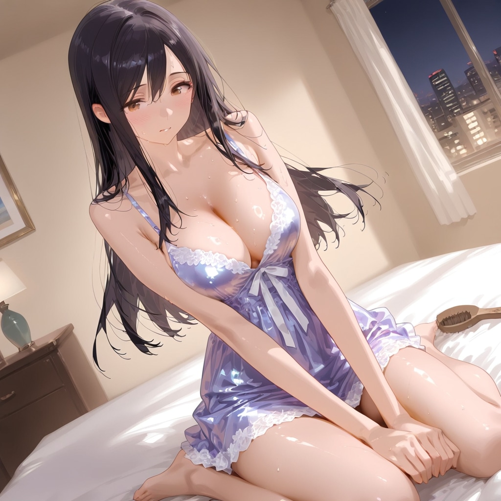 ユリママ　ベビードール風スリップ