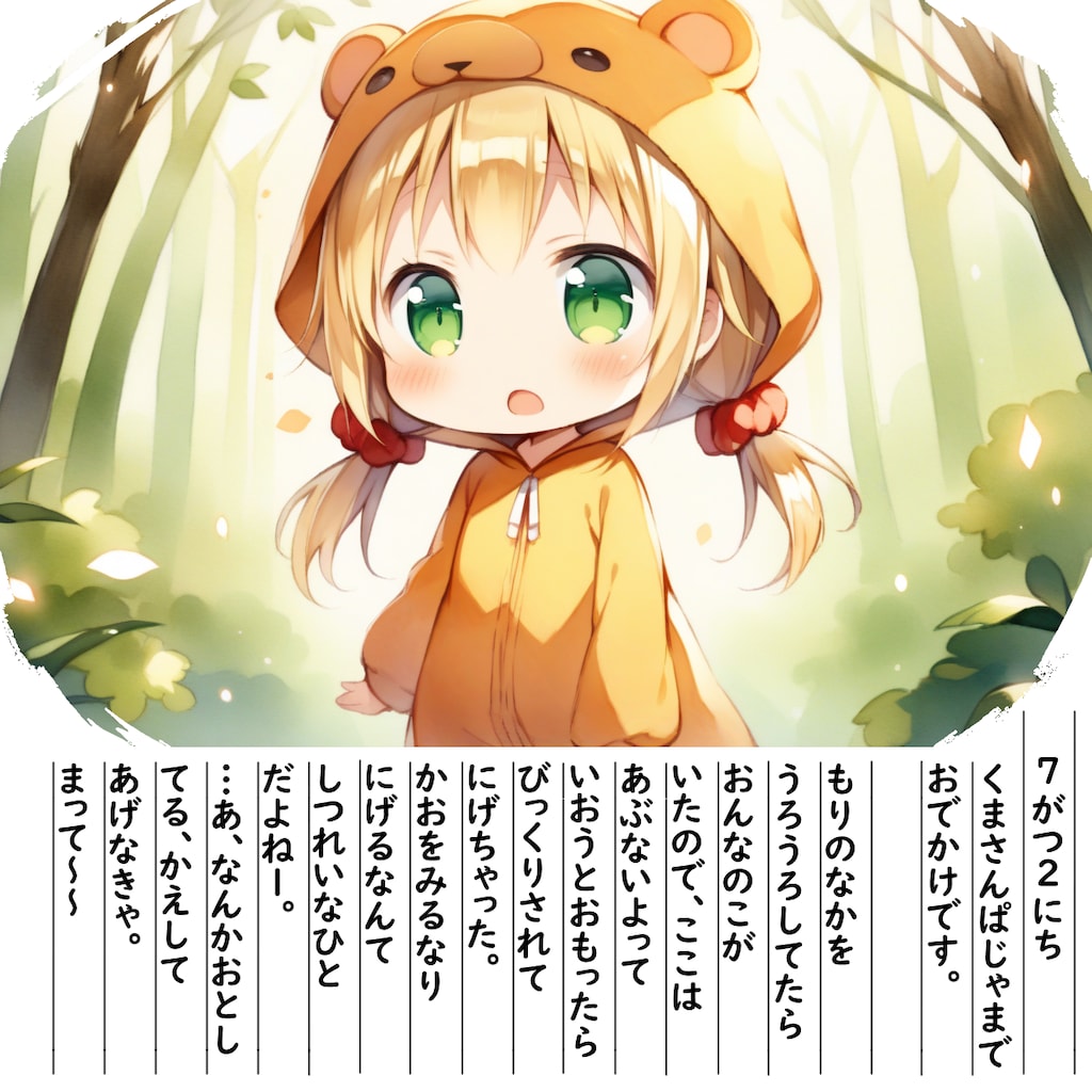 【絵日記】もりのくまさんがわです