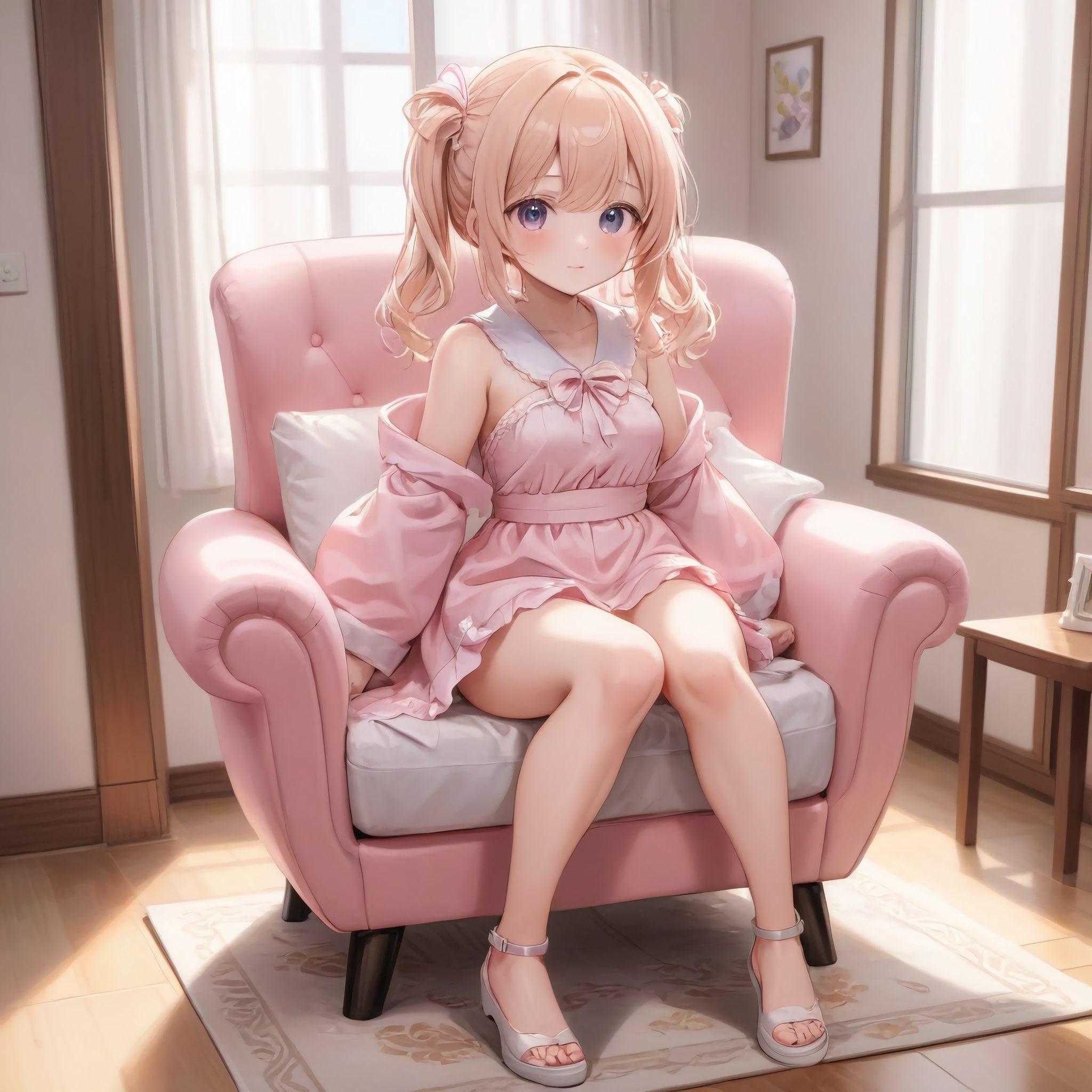 椅子に座ってる女の子