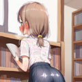放課後の図書館にいた娘　＃２ 4枚目