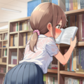 放課後の図書館にいた娘　＃２ 2枚目