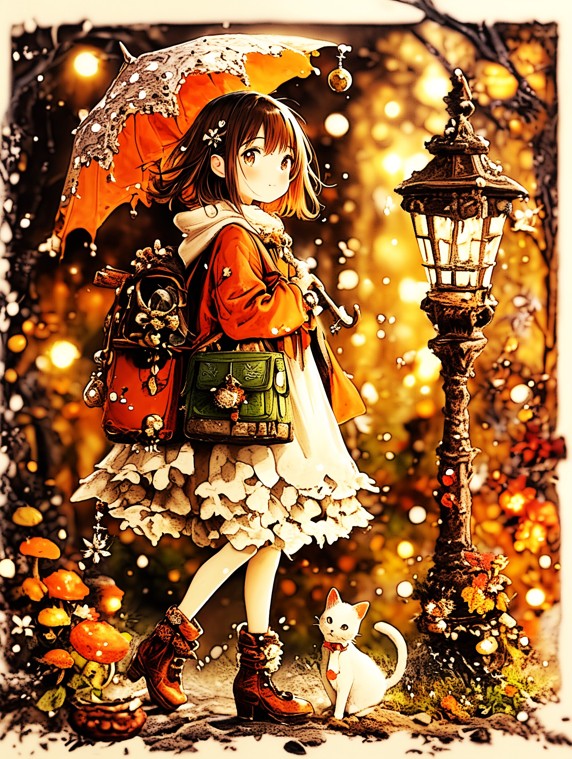 街灯のともしびに導かれたふたり | の人気AIイラスト・グラビア