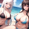 海だ！ヒャッハー！な女の子の記念撮影 3枚目