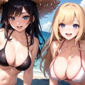 海だ！ヒャッハー！な女の子の記念撮影 4枚目