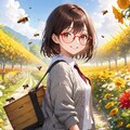 眼鏡女子 楓の昆虫の国 ミツバチの農園 4枚目