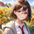 眼鏡女子 楓の昆虫の国 ミツバチの農園 5枚目