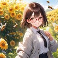 眼鏡女子 楓の昆虫の国 ミツバチの農園 6枚目
