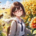 眼鏡女子 楓の昆虫の国 ミツバチの農園 7枚目