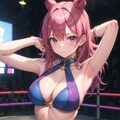 私の1文生成はこれｗ「High-leg beautiful girl gets defeated（ハイレグ美少女のやられ）」です♪ 3枚目