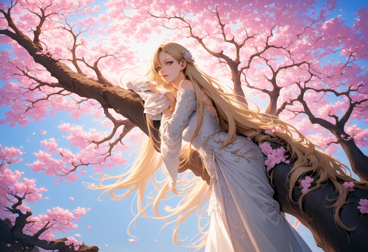 桜愛でる乙女 | の人気AIイラスト・グラビア