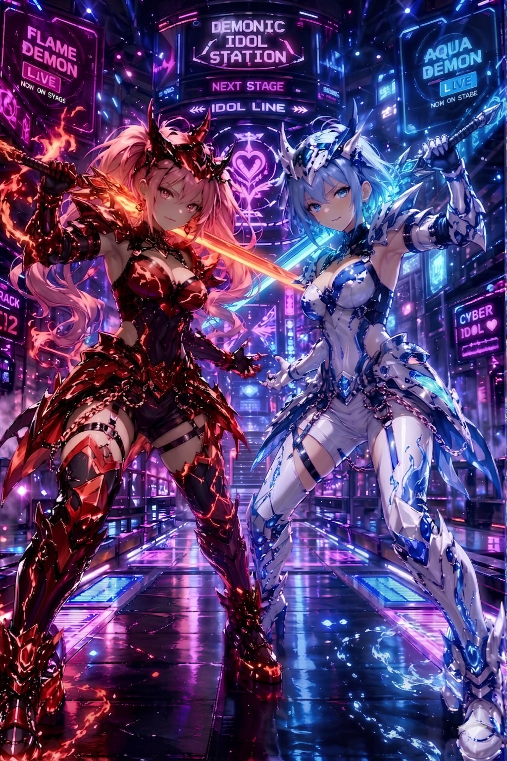 Cyber Element Duo | の人気AIイラスト・グラビア