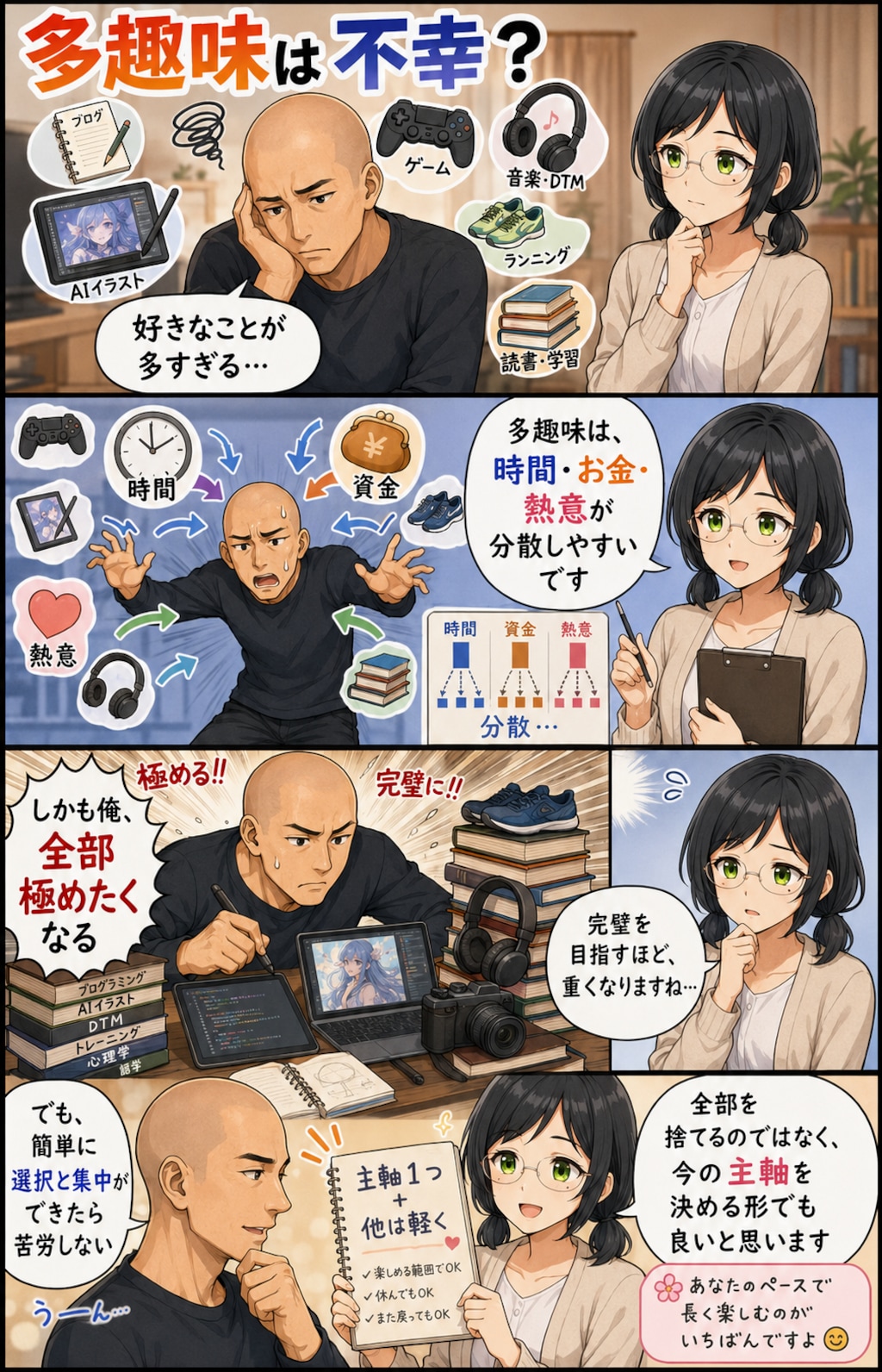多趣味は不幸？
