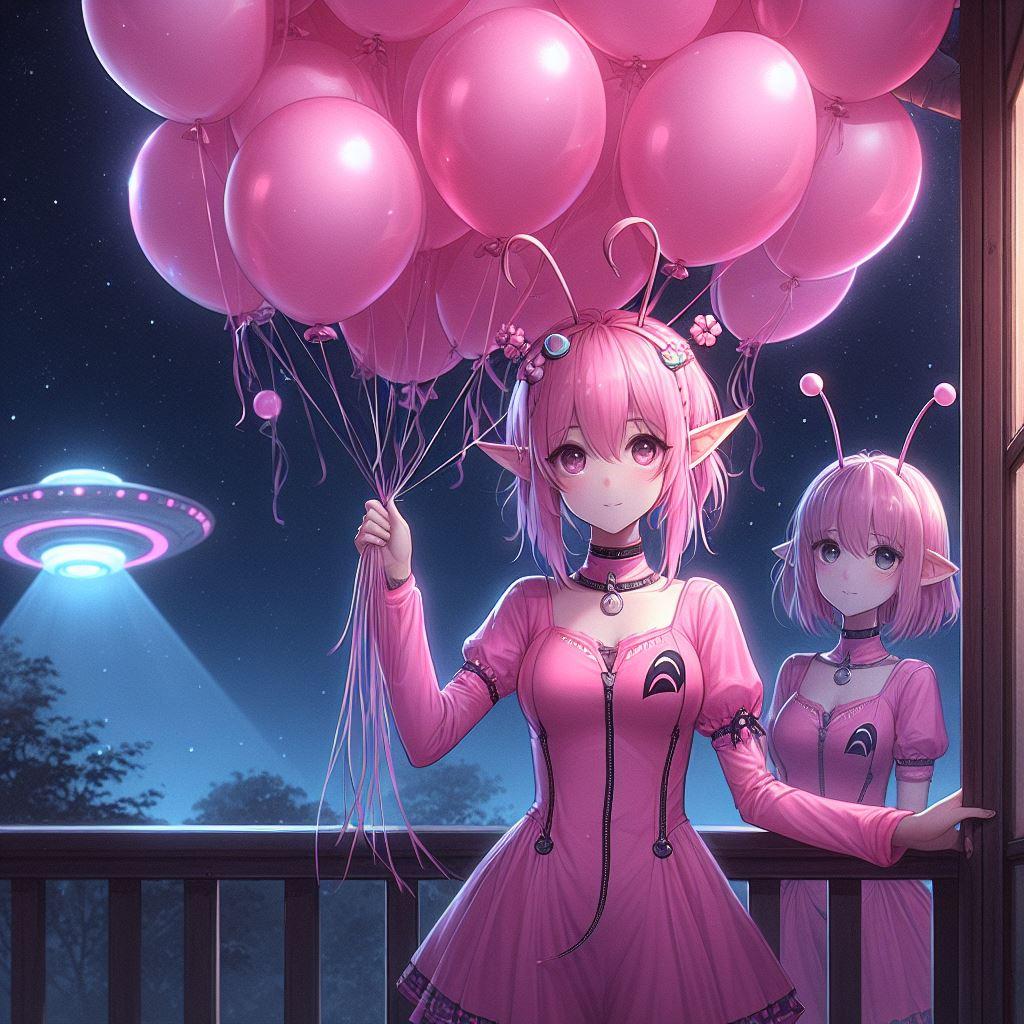 「我々ハバルーン星人ダ♡」「地球人ト風船遊ビシニ来タ♡」