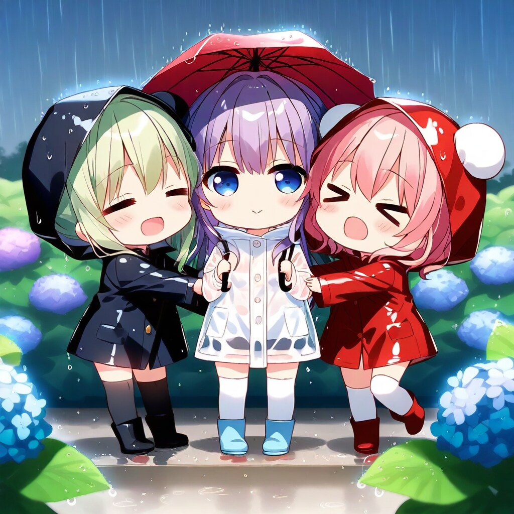 レインコートの仲良しちゃん