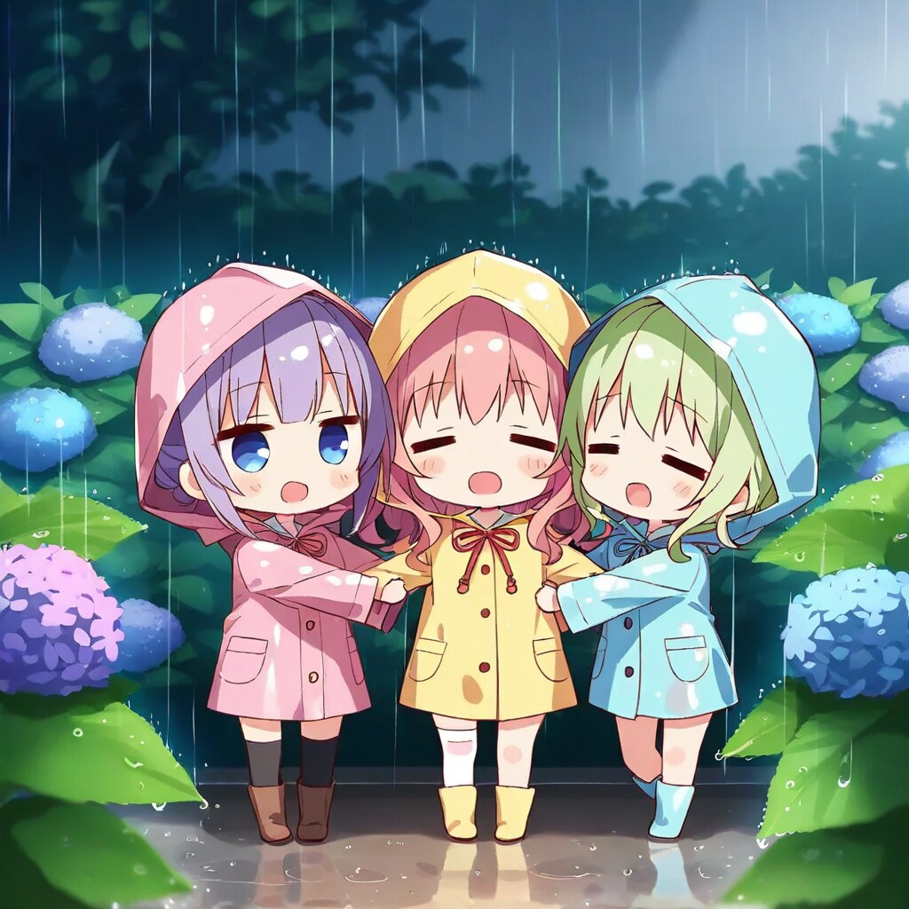 レインコートの仲良しちゃん