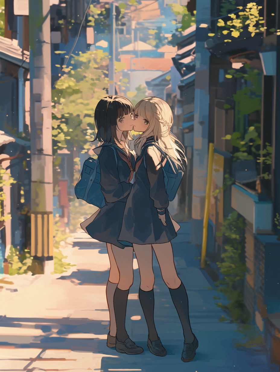 キスしたい二人のJK27 | の人気AIイラスト・グラビア