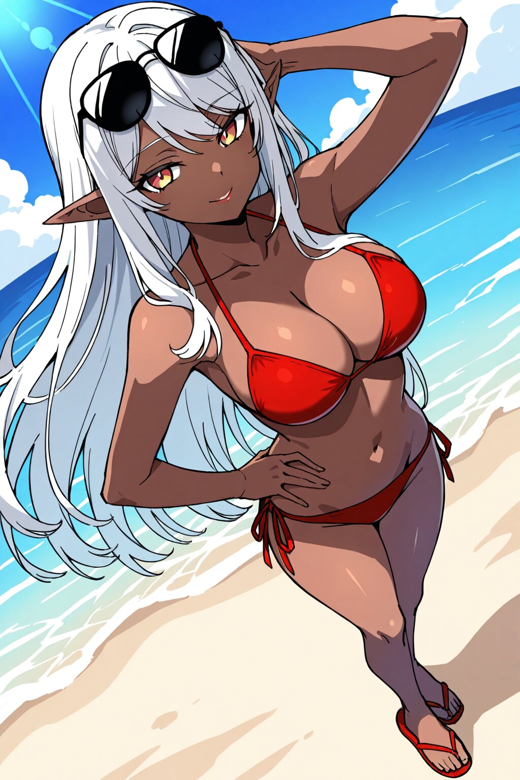 うちのダークエルフさんとビーチ