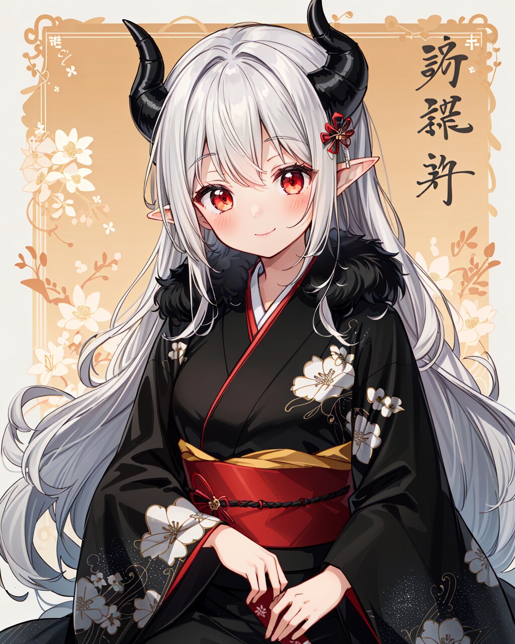 辰年の年賀状な銀髪竜姫