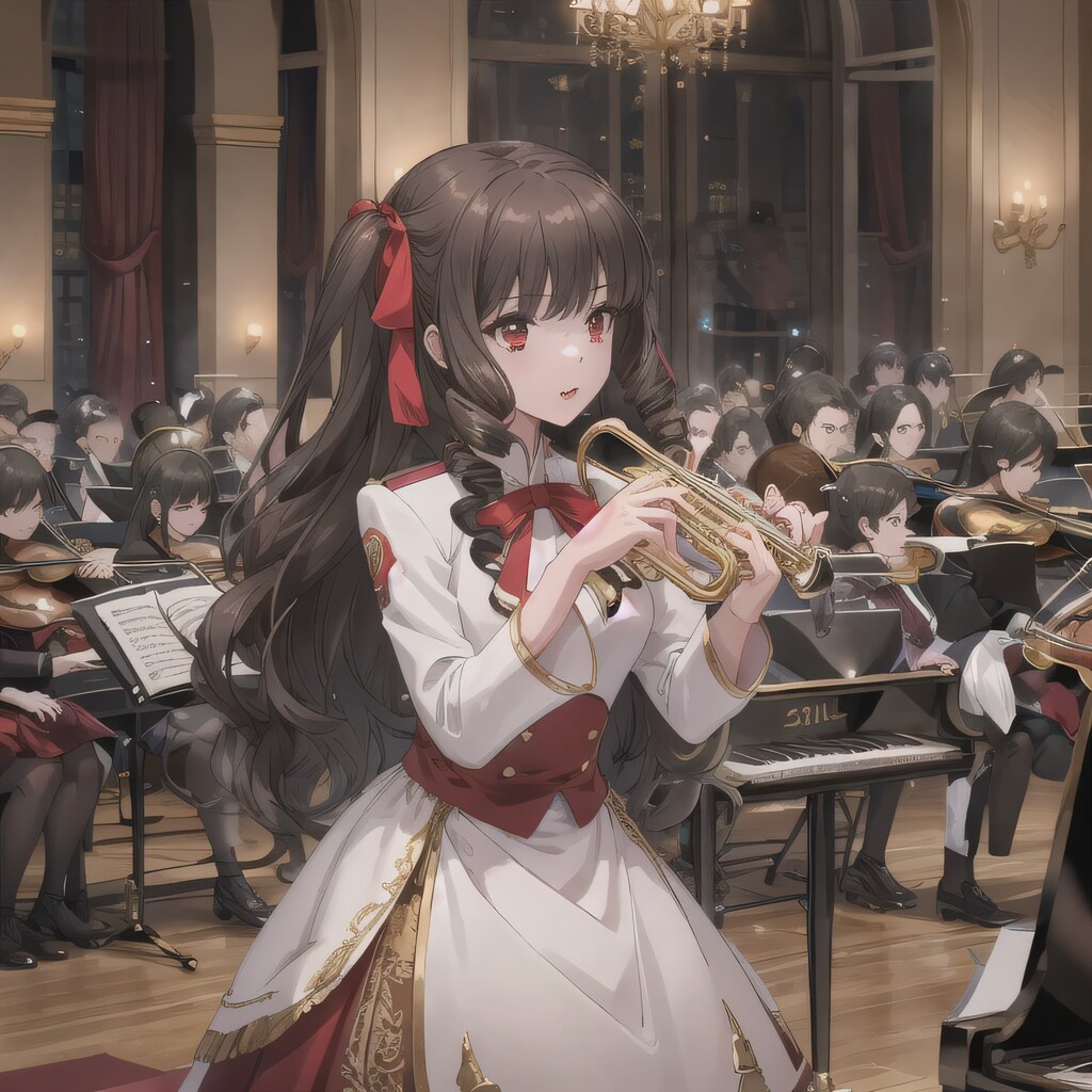 黒髪ロングでブラスバンドの少女２７