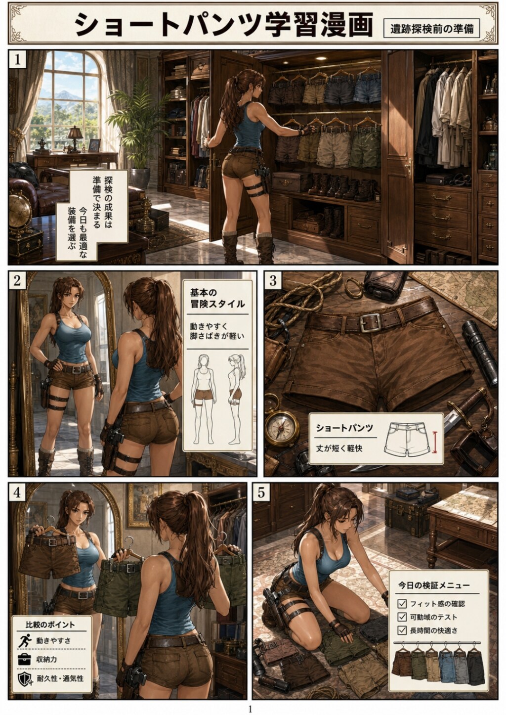 ショートパンツ学習漫画