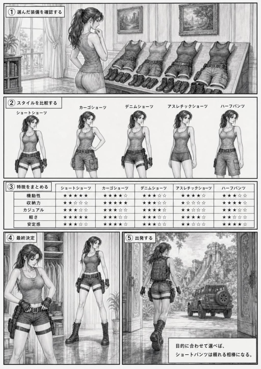 ショートパンツ学習漫画
