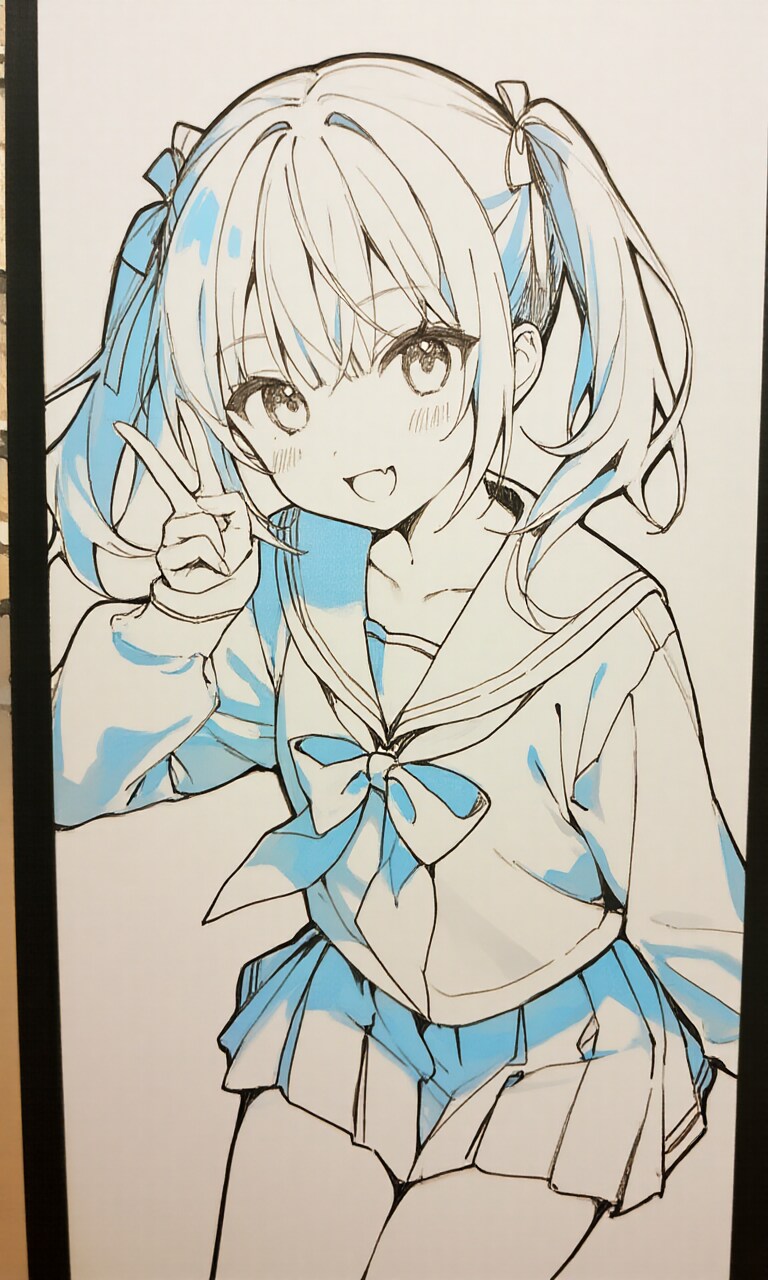 下書きの女の子