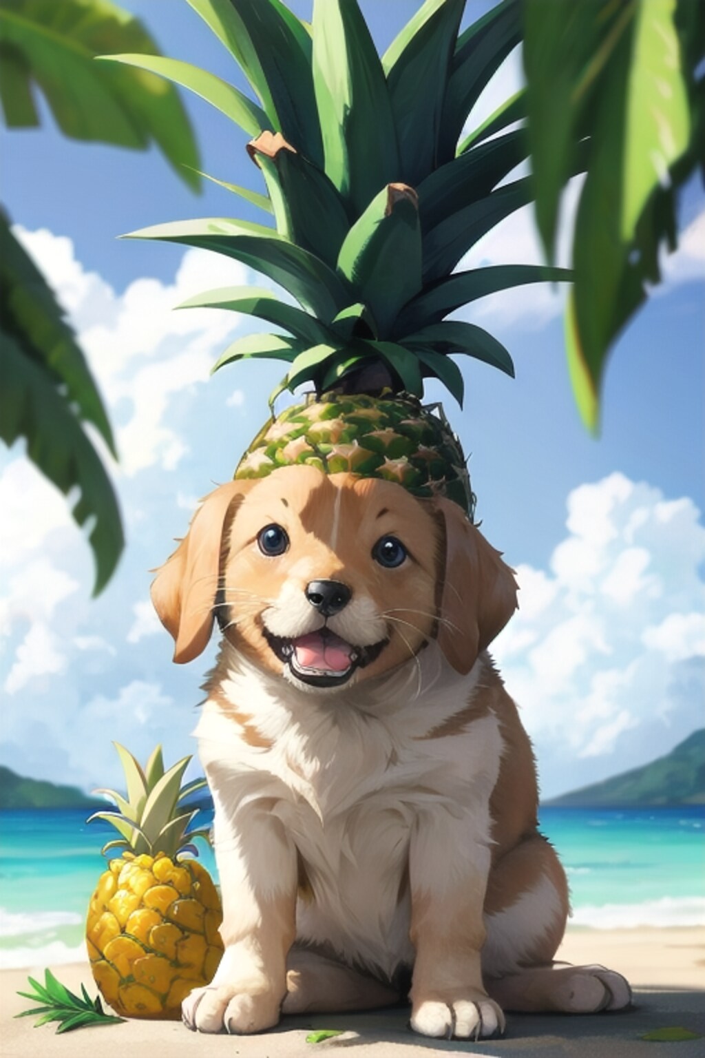 【動物】犬✕パイナップル